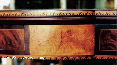 antique restoration, boston card table, inlay